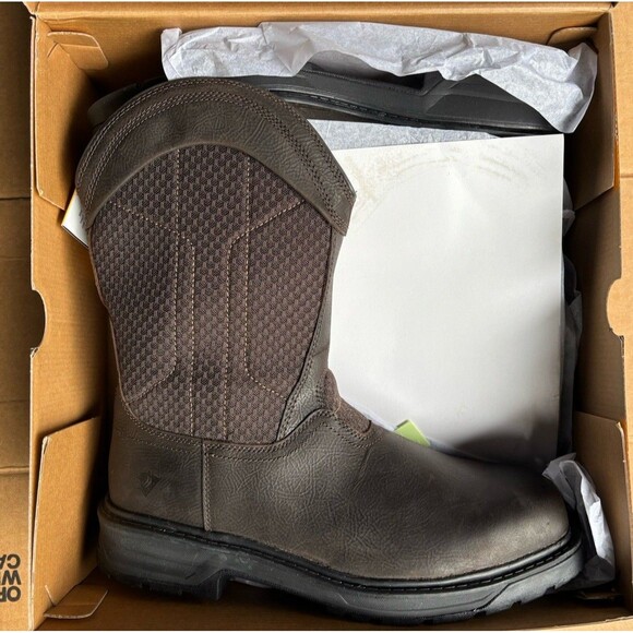 Herman  Survivors Mens Leather Granite Pull-On Steel Toe Work Boots - Size 13